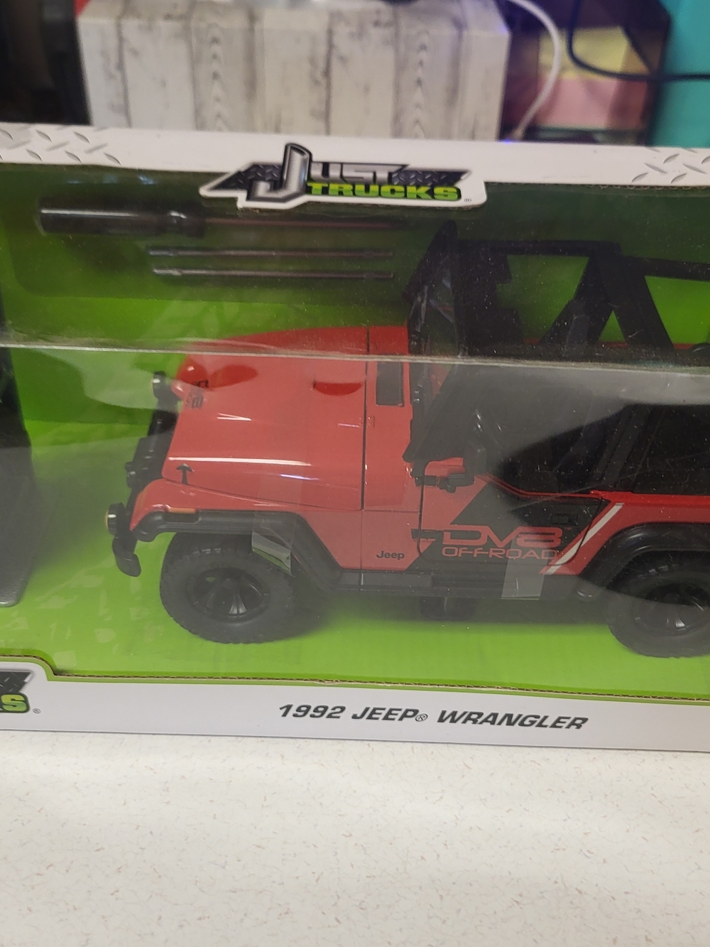 1992 Jeep Wrangler DV8 Off-Road Red with Matt Black Stripes with Extra Wheels by